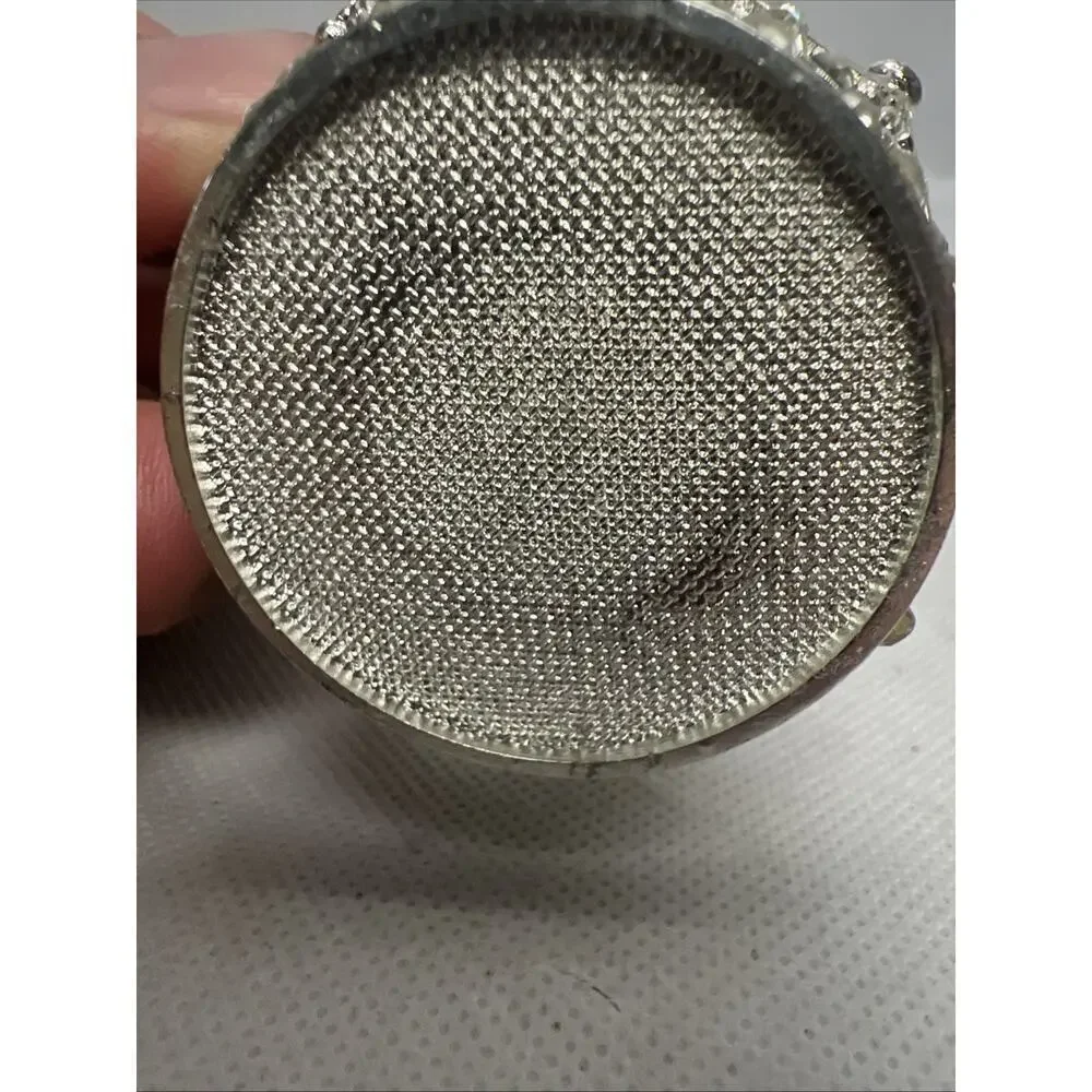 Miniature Trinket Box / Crown / Silver Tone/ Hinged